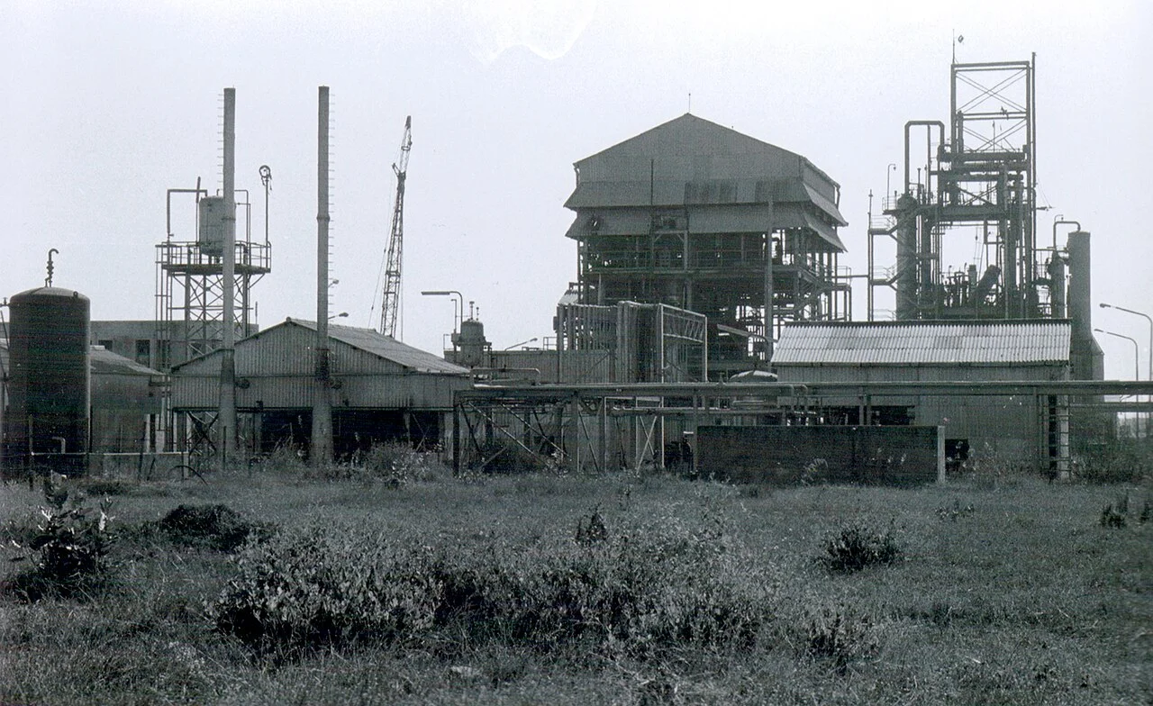 Bhopal’deki Union Carbide tesisinin arşiv görünümü; gaz sızıntısı anını göstermez